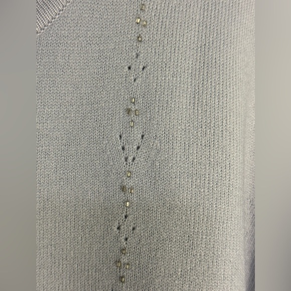 BICE| Soft grey cardigan sweater button beading granny core| size medium - Picture 3 of 9